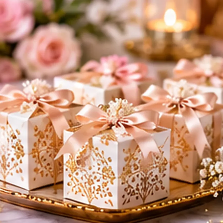 مجموعة علب الضيوف الذهبية