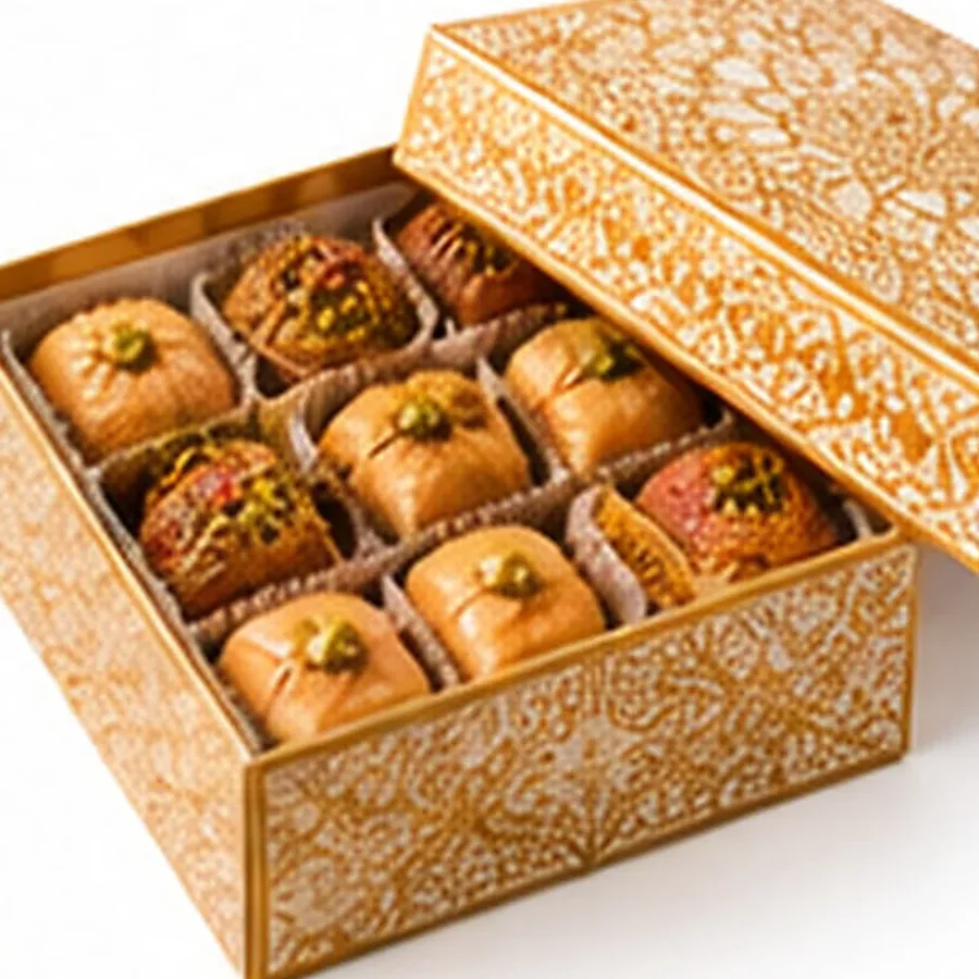 علبة البقلاوة الذهبية